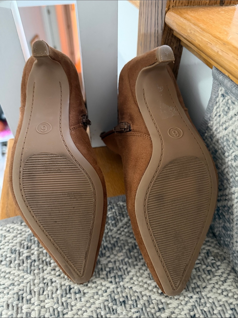 Brown Pointed-Toe Suede Women's Heels